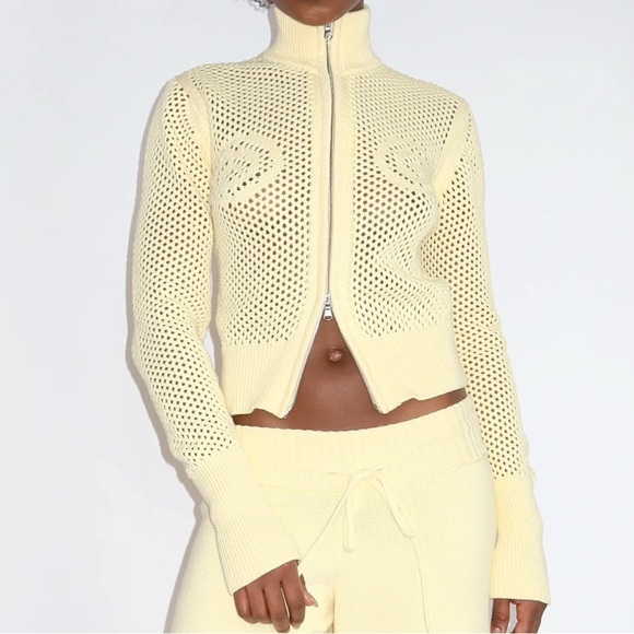 Verconiik Butter Yellow Zip-Up Cardigan